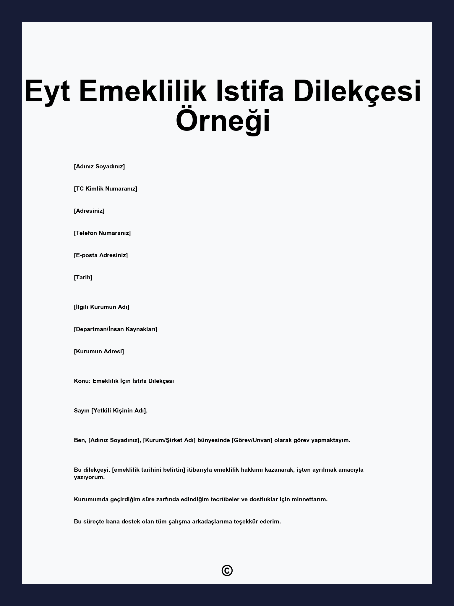 Eyt Emeklilik Istifa Dilekçesi Örneği